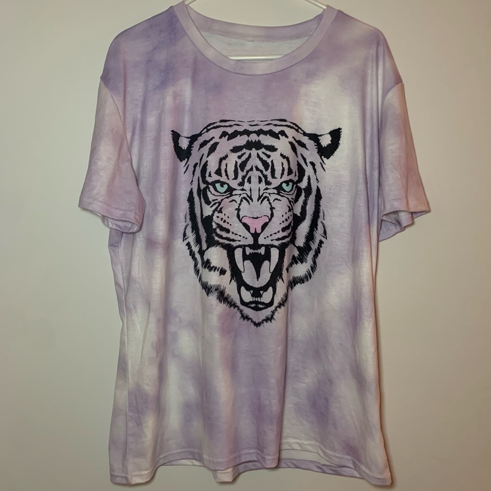 Purple tie dye Tiger shirt